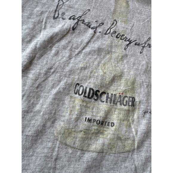 Vintage Goldschlager Single Stitched XL Spring Ford Heather Gray Alcohol Tee - Picture 6 of 8